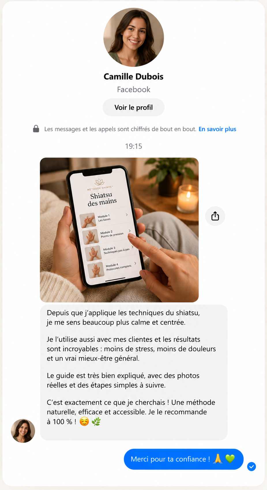 Message d'une élève de la Méthode SHINTE 3